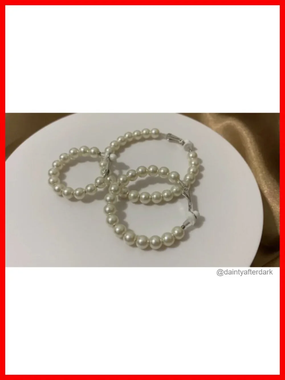 3 Pairs Pearl Hoop Clip On Earrings Non Pierced Faux Pearl Earrings